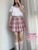 COSSA School Uniform Cosplay Includes JK Pleated Checkered and Perfect for Amusement Cultural and Graduations 3-Piece Short-Sleeved Set, Skirt, Skirt,