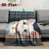 Little white cat 2D Flat Pattern Flannel Blanket High quality All Seasons Warmth and Comfort Perfect for Christmas Gifts.P260914533