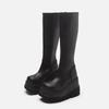 Fashion Large Size Women's Long Boots, New Thick Soled Sloping Heel Knight Boots, European and American Fashionable Slim High Boots