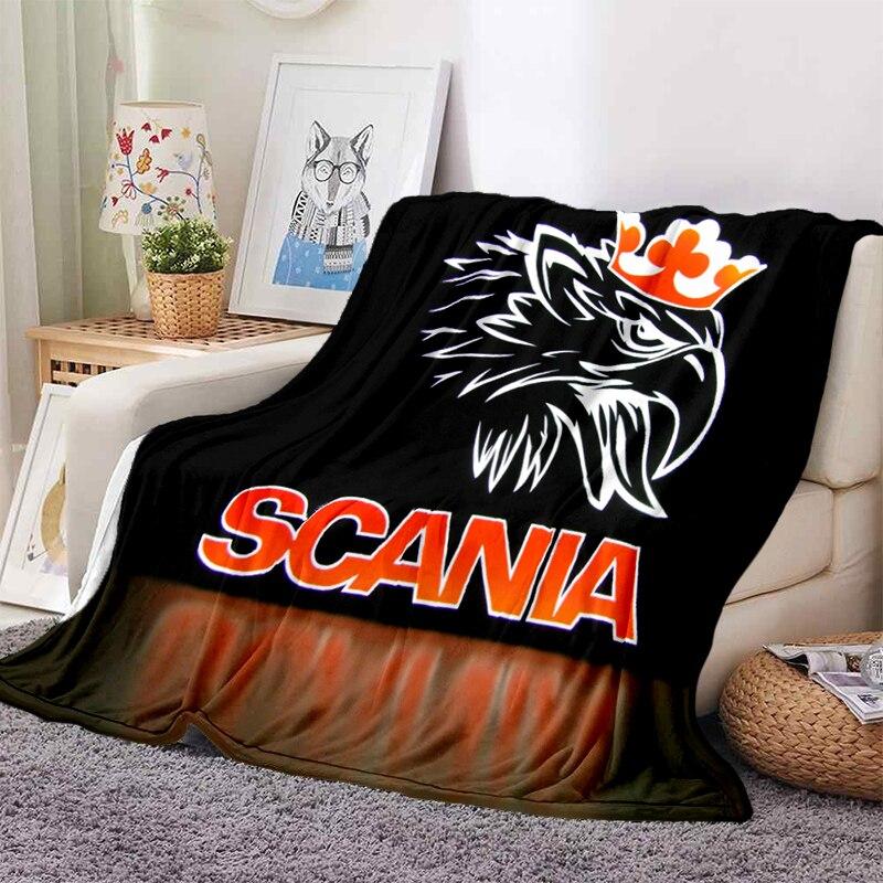 3D Грузовик Scania Плед Флисовый Теплый Уютный Мягкий Плед для Дивана Кровати Стойкий к Выцветанию Антистатический Машинная Стирка 130x150cm