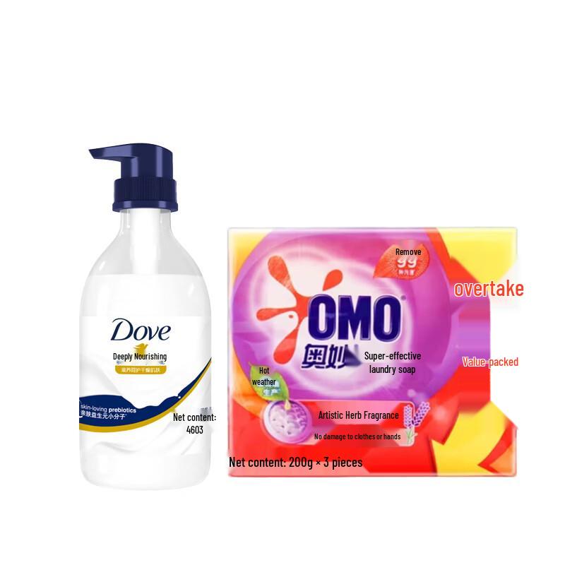 Набор Dove Питательный гель для душа и хозяйственное мыло