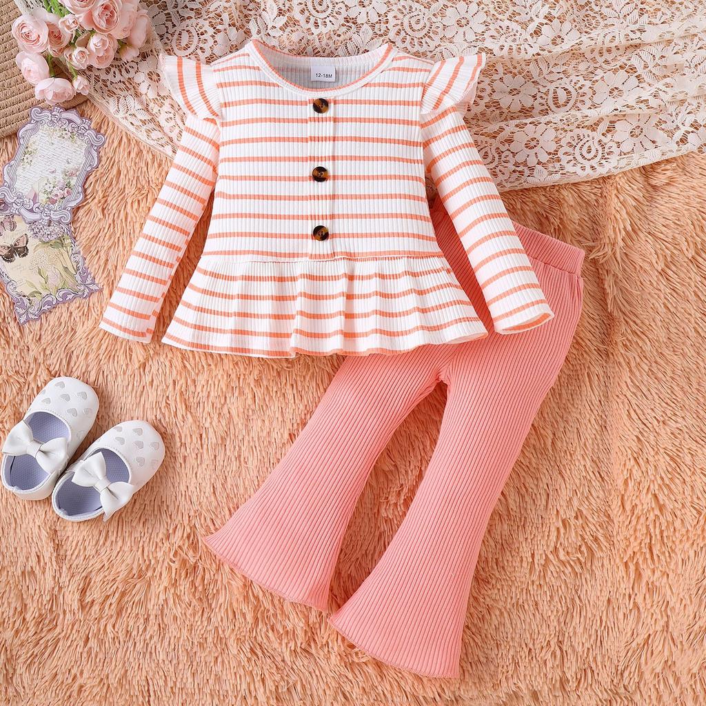Kids Casual Long-Sleeve Set, Comfortable Daily Wear Outfits