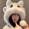 Cute Plush Hat Women's Autumn and Winter New Plush Thickened Warm Cycling Ear Protection Women's Hat