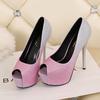 Platform Heels Wedding Shoes Women Pumps 2025 Peep Toe Dress Nightclub Thin High Heels Sequined Cloth Ladies Shoes