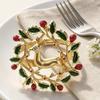Christmas Napkin Rings Xmas Tree Snowflake Deer Nutcracker Napkin Holder Metal Napkin Buckle For Christmas Party Table Decor