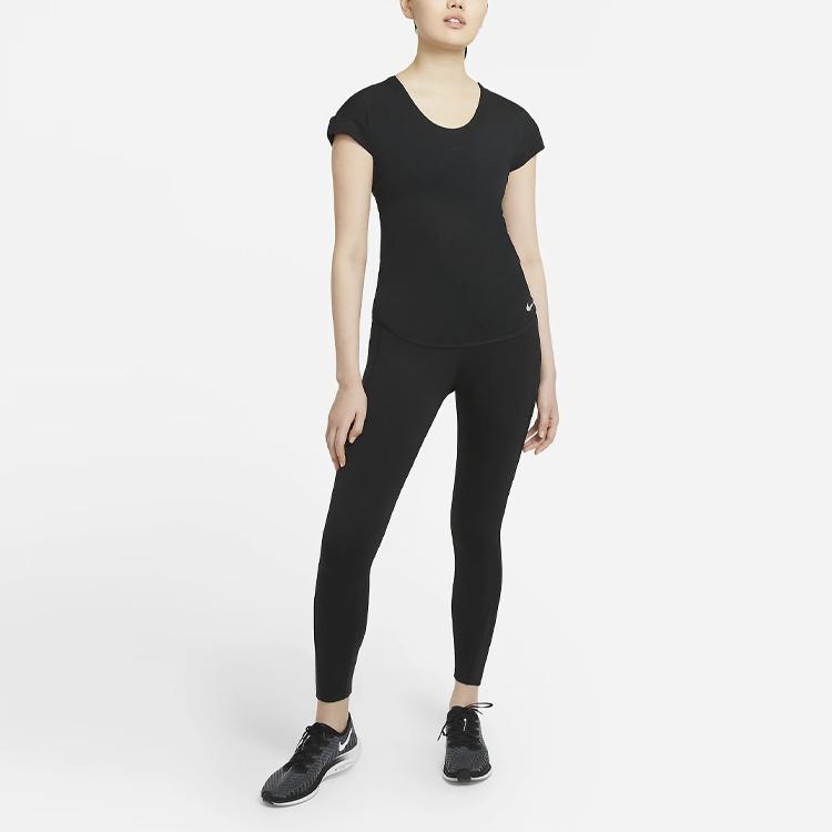 Nike Drop Shoulder Sleeve T Shirt Women's Black CZ9611-010