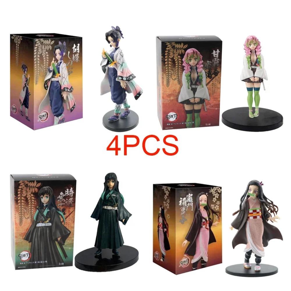 Anime Demon Slayer Figure Kamado Tanjirou Nezuko Action Figures PVC Model Toys Zenitsu Figurine Inosuke Kimetsu No Yaiba Figura