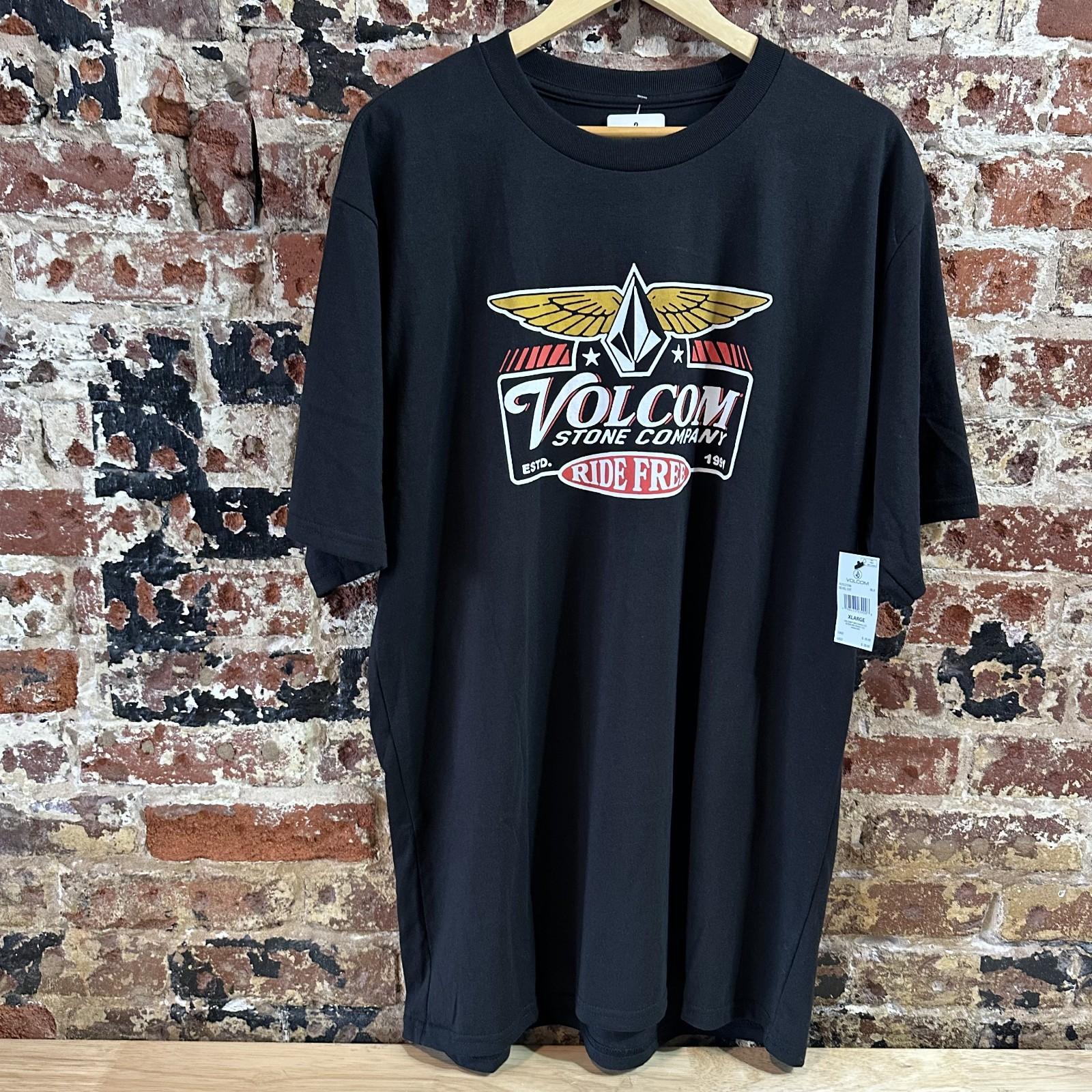 Volcom Ride Free Short Sleeve Black Mens XL Classic Fit New Unisex T-Shirt XXXXL