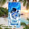Astro Bot Beach Towel, Personalized Custom Text, Quick Dry Soft Large Towel For Swimming Pool Travel