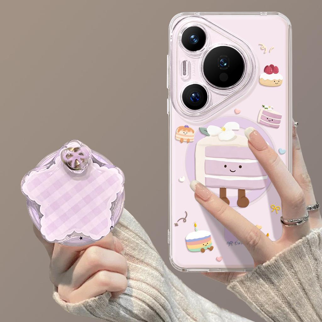 Mobile phone case with bracket is suitable for Huawei pura90pro taro mud cake 80ultra magnetic attraction 70 fresh 80 + sets