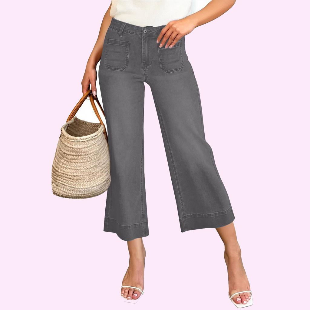 Women's Straight Pants Fashion Casual Pants Nine Point Harlan Pants