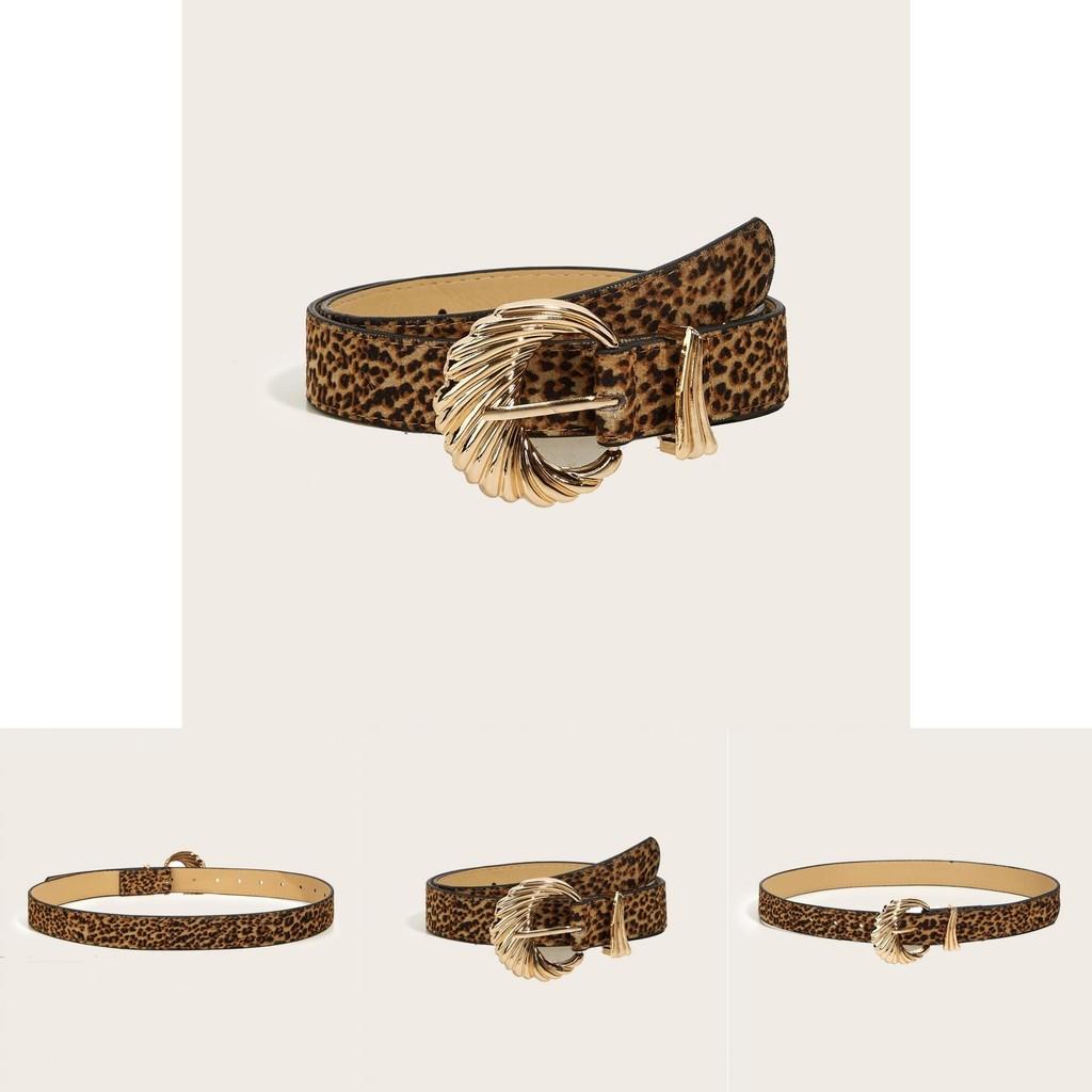 Tiger Print Minimalist Thin Belt With Pu Material And Metal Pin Closure For Daily Office Outfit