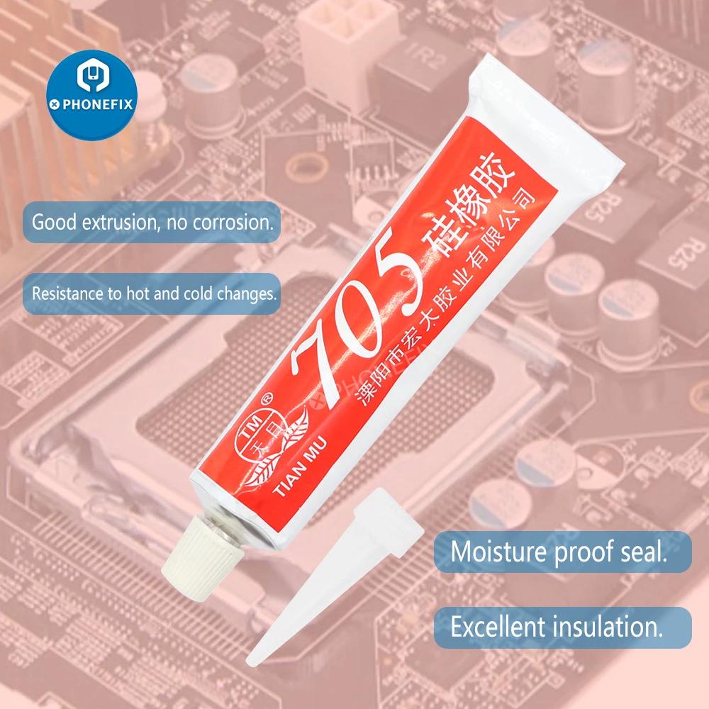 Silicone Industrial Adhesive 45g 703 704 705 706 White Black Red Transparent Glue Electronic Component Sealing Glue 705- transparent