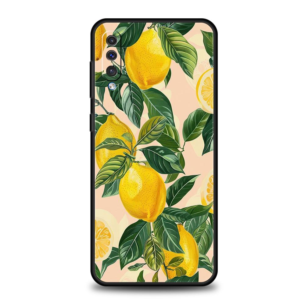 Phone Case for Samsung Galaxy A56 A36 A26 A06 A16 A24 A36 A54 A14 A42 A22 A20 A12 A10 5G Soft TPU Summer Fresh Fruit Lemon Print