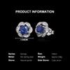 925 Sterling Silver Flower Shape Women's Earrings Natural round 5.0mm Kyanite "Wisdom Stone" Fine Jewelry For Birthday Gifts
