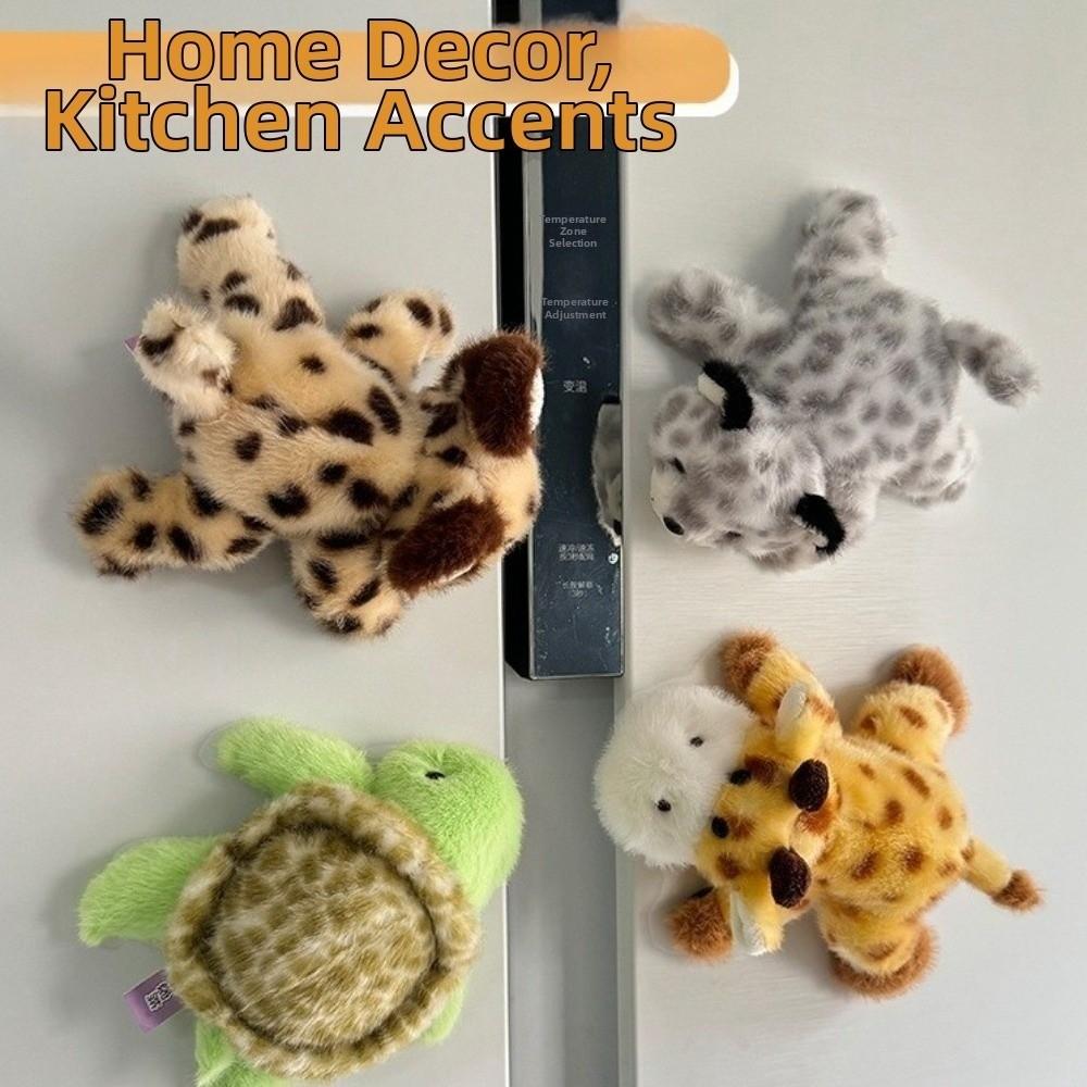 Tiger Magnetic Refrigerator Sticker Doll Zebra Toy Cat Lying Doll Home Decor