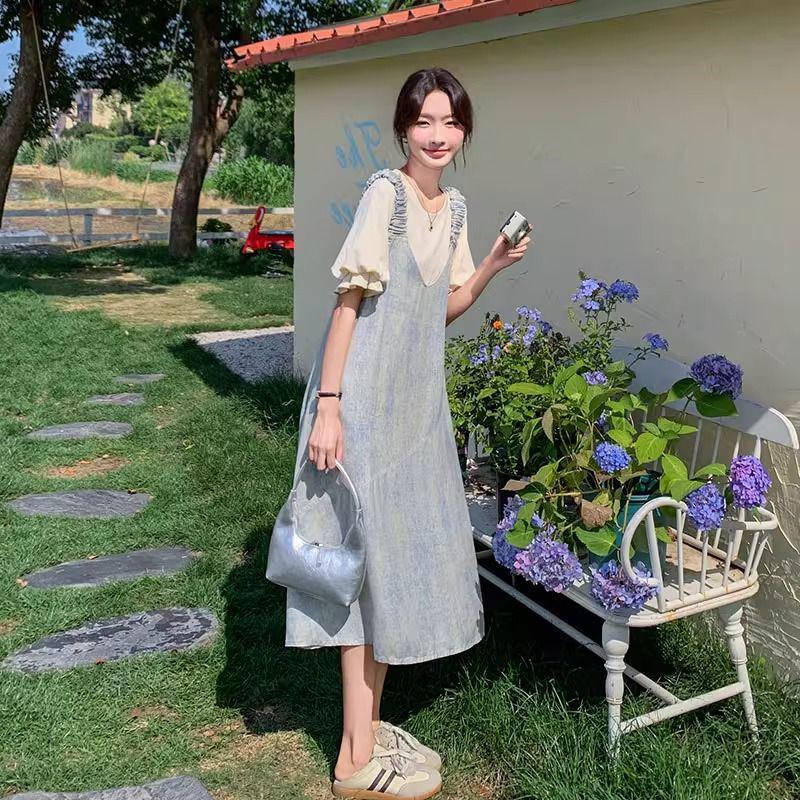

Design-Sense Women s Strappy Skirt Set - Unique Mid-Length Two-Piece Dress (Summer 2026 Collection) S (80-100 jin recommendation)
