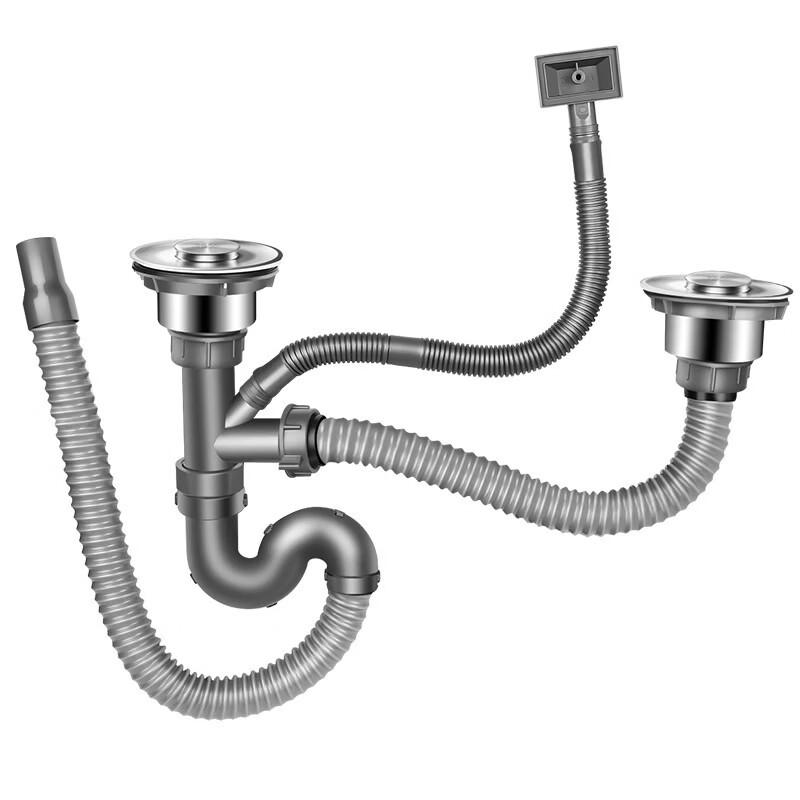OEING Kitchen Double Sink Drain Pipe Kit