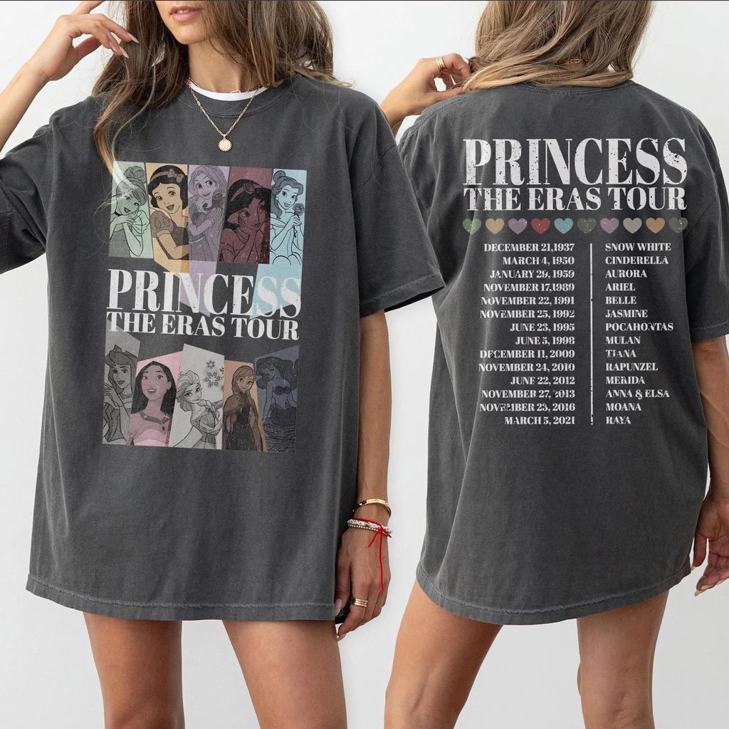 Princess Eras Tour Comfort Colors Shirt land Princess Tour Shirt Princess Characters Shirt Girl Trip Shirt Birthday Gift