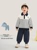 Kaka Panda Kids' Polo Neck Sweatshirt Set - Boys' & Girls' Spring Two-Piece Outfit