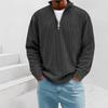 Men's 2025 European Autumn Corduroy Pullover Hoodie with Stand Collar and Zipper, Long Sleeve.