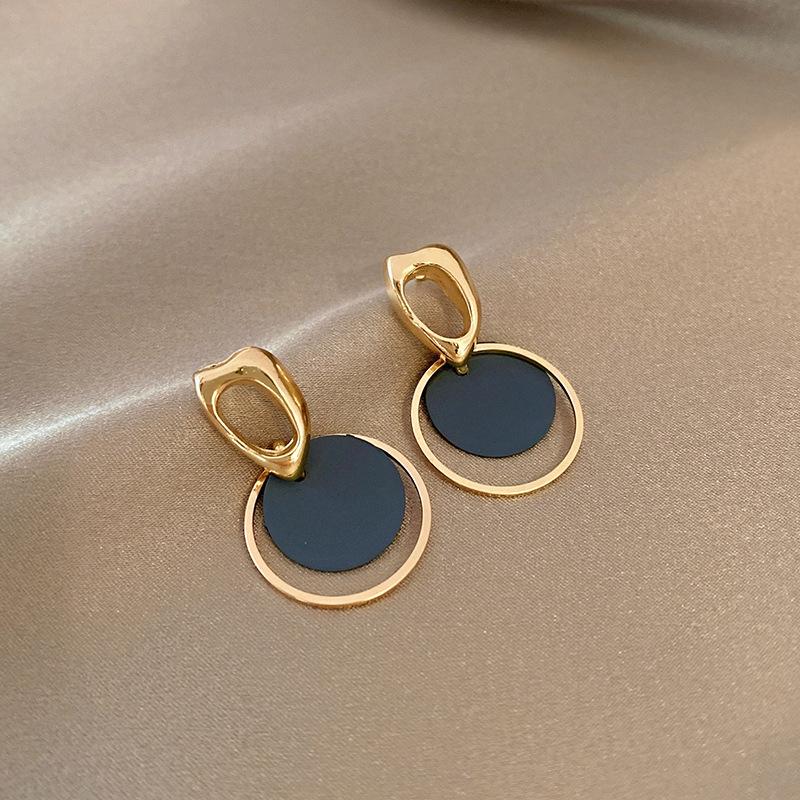 New Color Dangle Earring For Women Round Metal Crystal Brincos Sweet Wedding Party Fashion Jewelry Gift