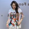 2025 Fashion Printed T Shirts for Women Summer Clothes Casual Colorful Character Diamonds Beading Female Short Sleeve Tops Tee