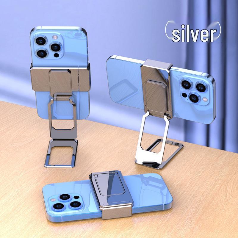 Foldable Telescopic Desktop Phone Holder for Live Streaming серебряный