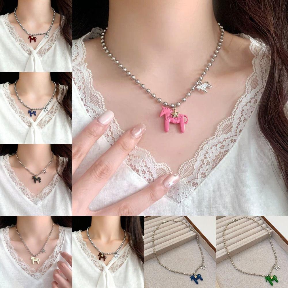 Plated Beads Chain Chokers Zinc Zinc Alloy Zodiac Animal Necklaces  Jewelry Gift