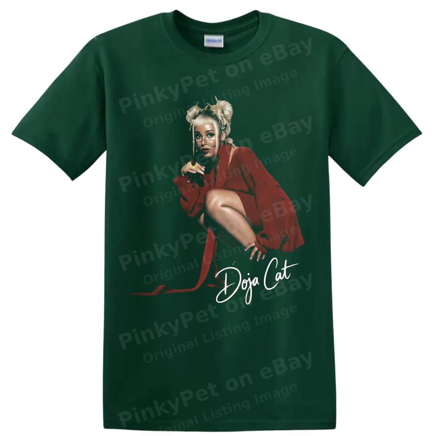 Doja Cat T Shirt Music Fan Art Red Portrait Pop Star Graphic Tee Concert Gift