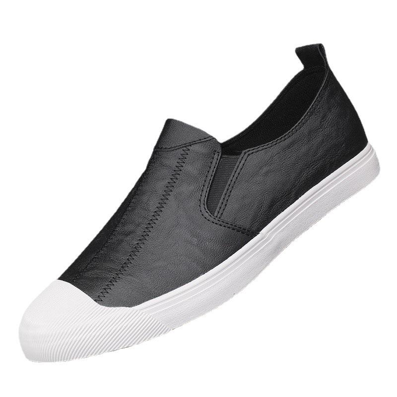 2026 Spring Men's Casual Trendy Leather Slip-On Low-Top Shoes