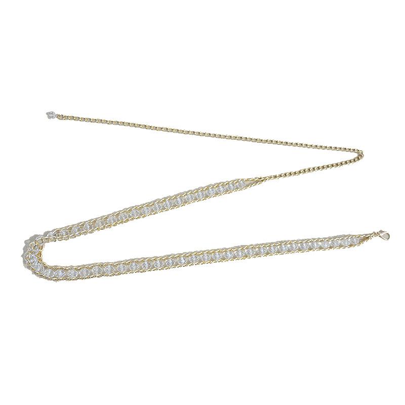 New women's belt - casual rhinestone embellished metal chain waist chain