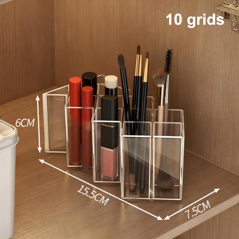 

Makeup Organizer Clear Lipstick Storage Box 10/16 Grid Lipstick Nail Polish Display Stand Holder Lipstick Case Shelf Storage
