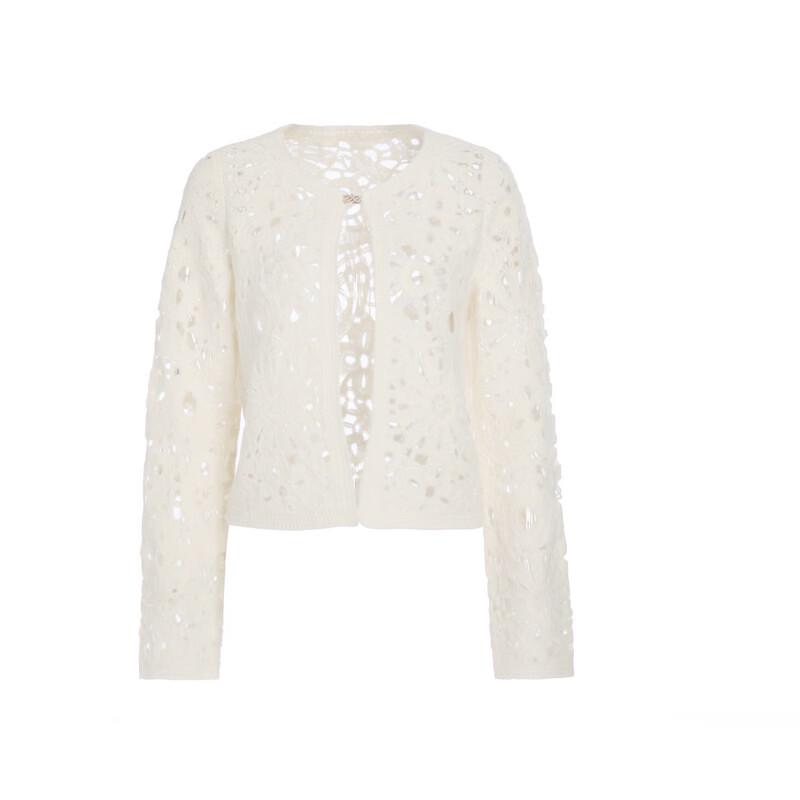 ELLASSAY Women's Hollow Knit Cashmere Sweater