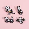 Black Cat Adorable Skull Bat Pumpkin Dog Pin In Alloy With Colorful Finish For Unisex Statement Fashion