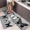 1Pcs Anti Fatigue Kitchen Rugs, Butterfly Print Waterproof Non-Slip Thick Cushioned Kitchen Mat Heavy Duty Comfort Standing Mat for Kitchen