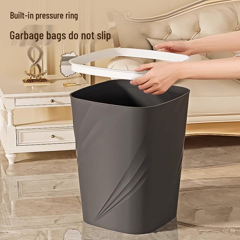 Large Capacity Lidless Trash Can for Home & Office - Suitable for Bathroom, Kitchen, Living Room