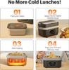 Nocclili 1.5L Electric Heated Lunch Box for Adults 60W Portable Food Warmer with 18000mAh Temperature Display for Work Car or