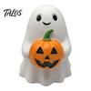 Cute Halloween Table Topper Ghost Pumpkin Ornaments, Resin Smiling Desktop Decorations for Home Delicate Craft Office Party Decor, Healing Miniature
