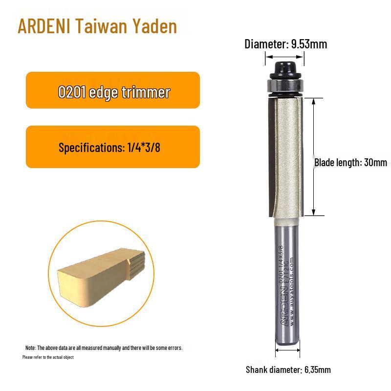 Yaden Woodworking Router Bit: Extended Bearing Edge Banding Burr Engraving Tool - Professional Grade Straight Knife.