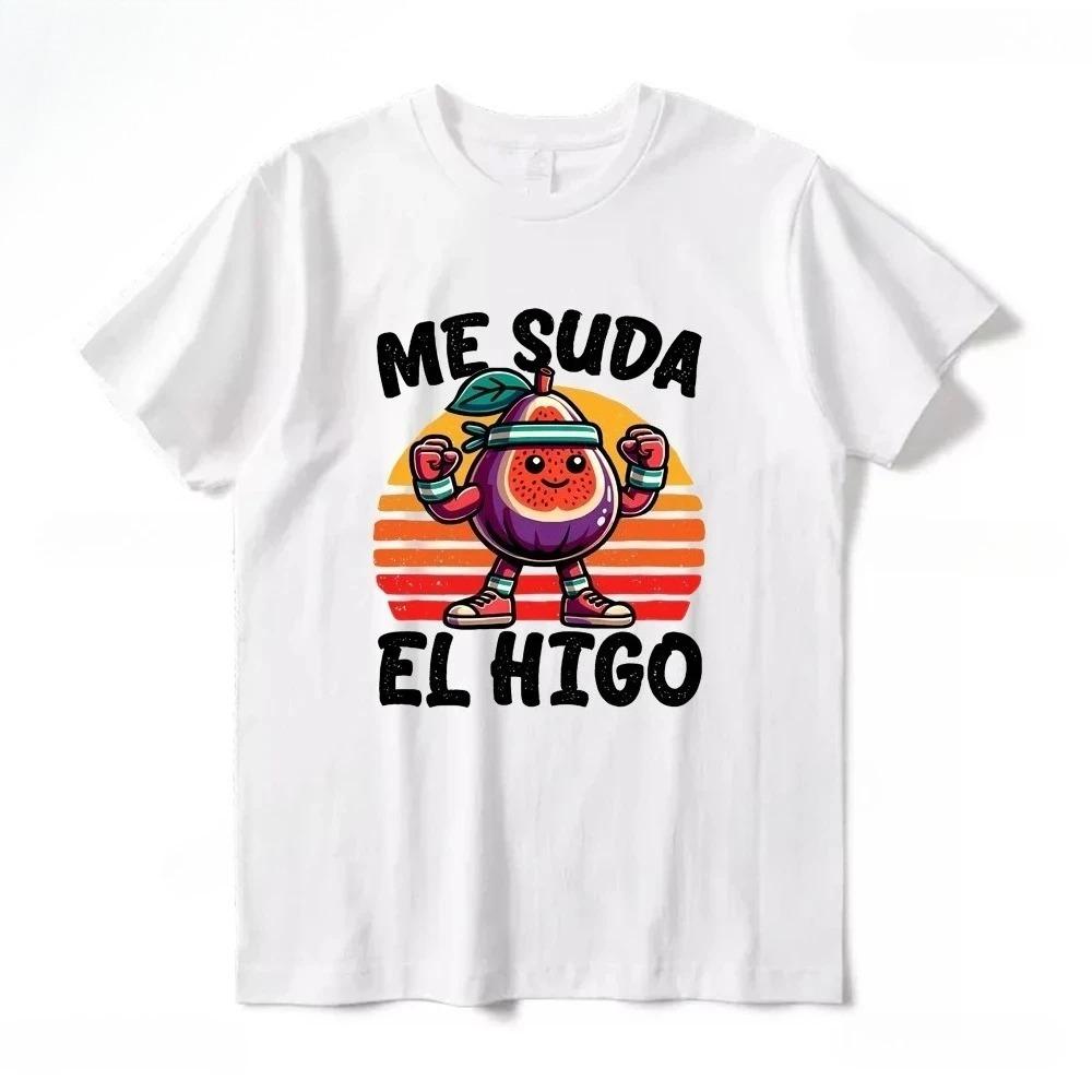 Me Suda El Nabo Women's Sleeve Printed T-shirt Funny Spanish Jokes Vintage Soft Casual Tops Women Clothing Graphic Tshirts
