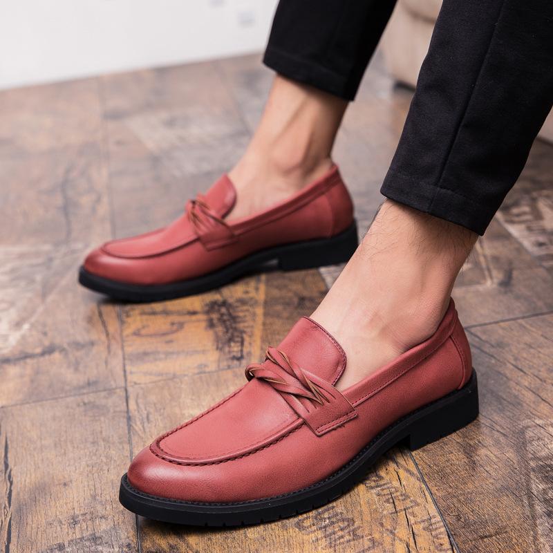 Loafers men's shoes summer men's leather shoes fashion Korean version casual one-pedal dress large size single shoes