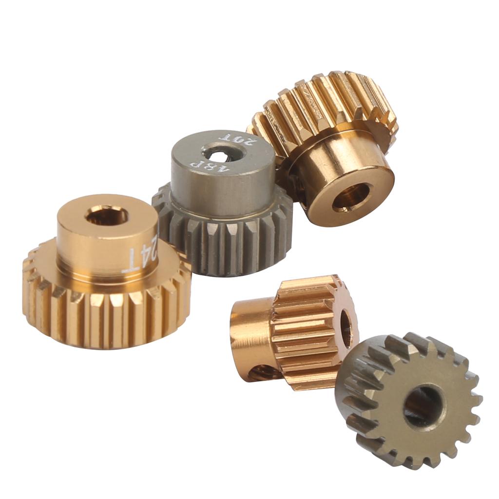 5PCS 7075 Aluminum Alloy 48P Pinion Gear Set Motor Gears Kit for 110 RC Car (16T?24T)