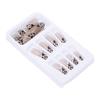 24pcs Leopard Print Faux Pearl False Nails Girls Full Cover Fake Nail Tip Manicure Tool