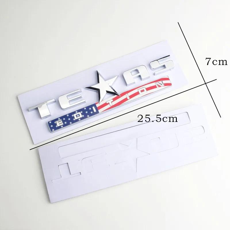 3D ABS TEXAS EDITION Badge Rear Trunk Fender Emblem Sticker For Jeep Chevy Silverado GMC Sierra Car Decals Accessories AMV1