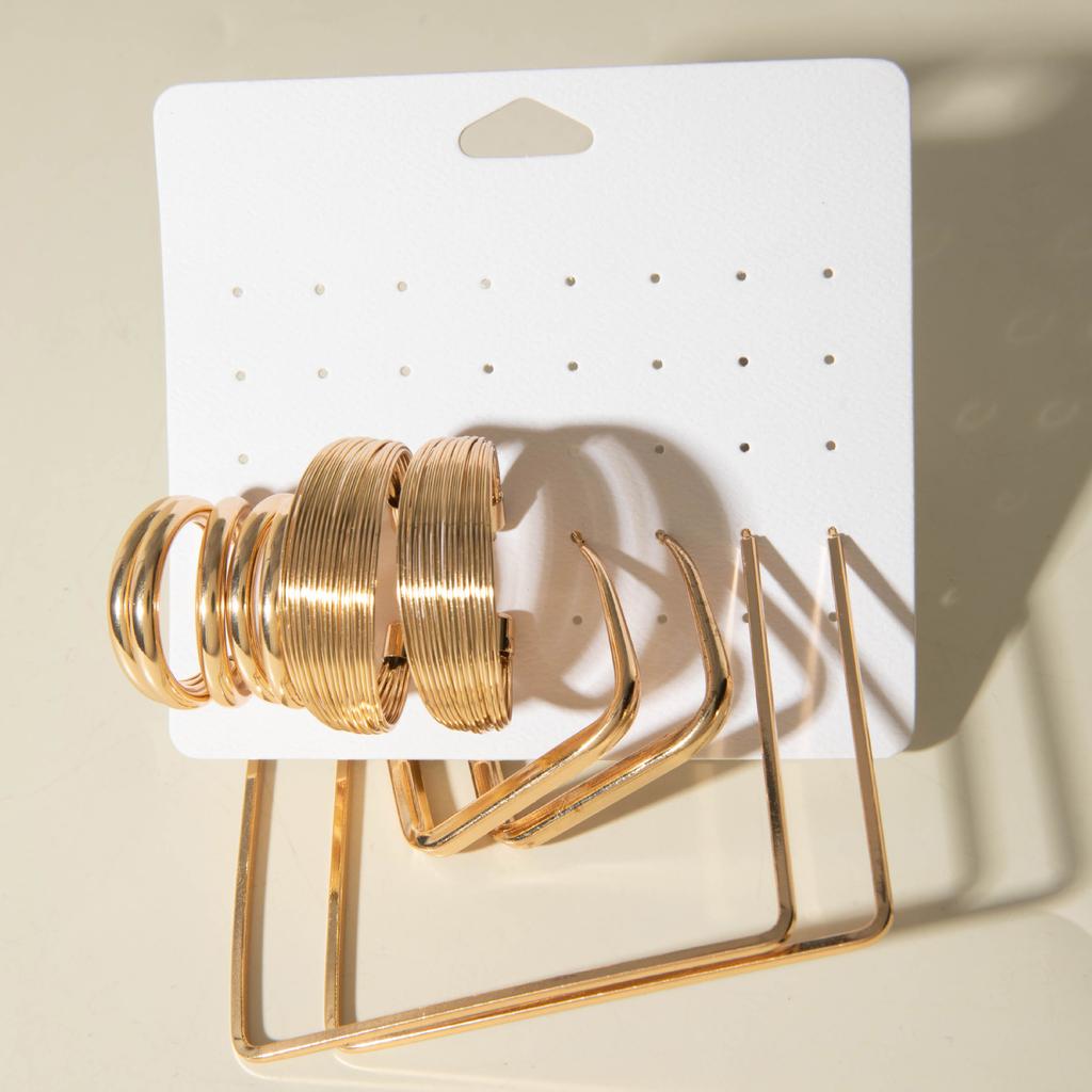 Accessories exaggerated earrings, geometric cold wind creative alloy earrings set