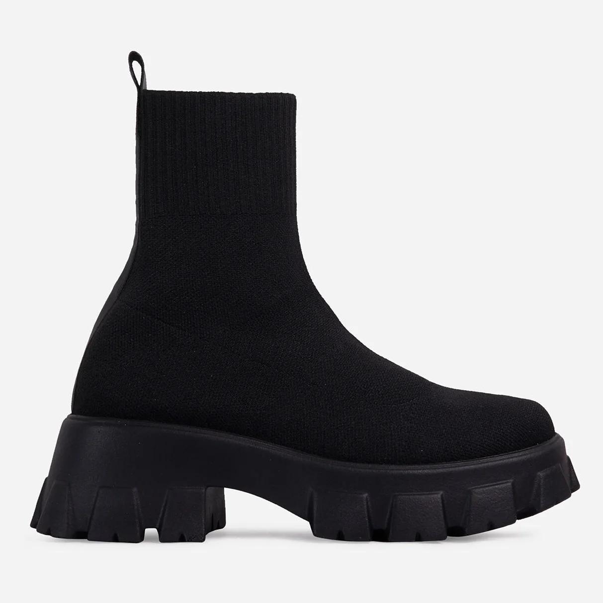 

Весна 2024 Новые туфли на платформе Модные женские мотоциклетные ботинки Большие размеры Ботинки-носки Дышащая повседневная обувь для женщин Ботинки 43