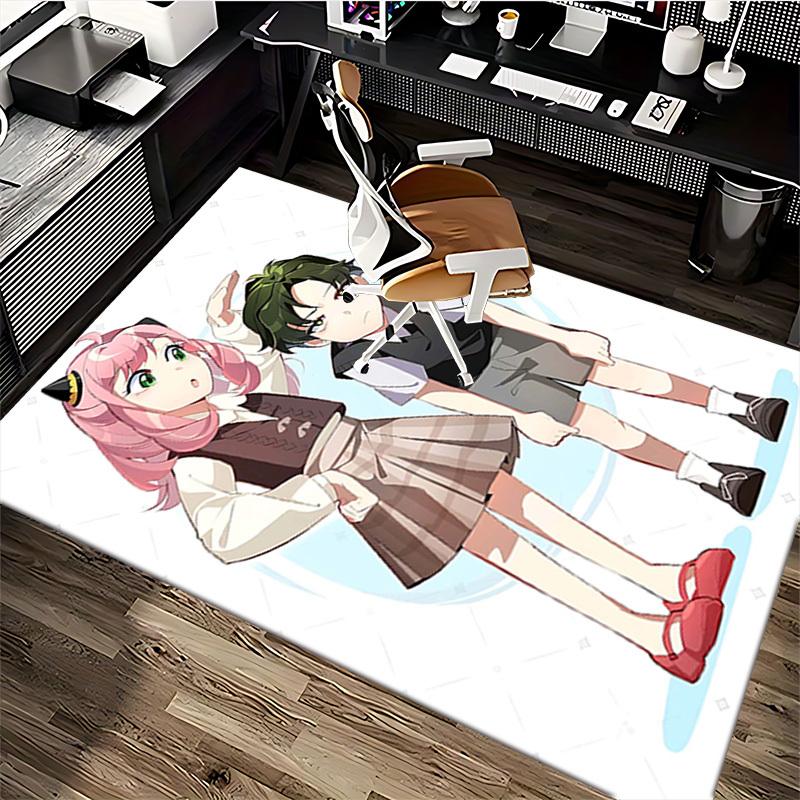 1pc Pink Hair Girl Chair Mat: Anime Cartoon Design, Non-Slip Carpet for Office, Home Decor - Suitable for All Seasons.Q003