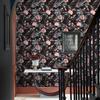 Retro Halloween Schädel Rose Wandverkleidung Wasserabweisend Abziehbar und Aufklebbar Festival Wandkontaktpapier Schick Rosa Blume Schrankaufkleber
