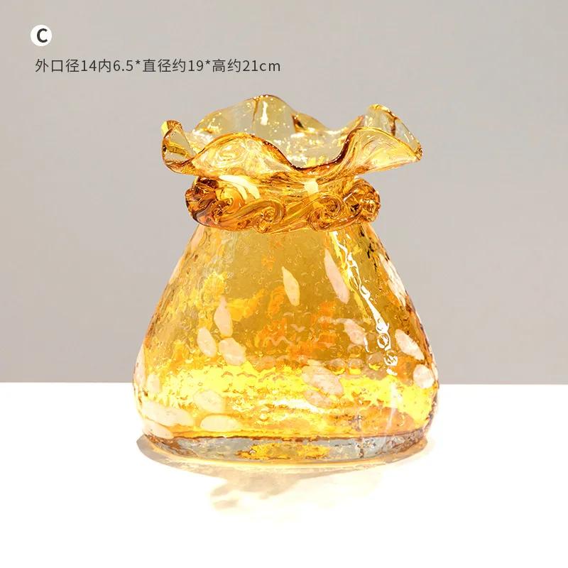 Vase glass gradual change color newChinese creative irregular shape suitable for living room table hydroponic flower arrangement